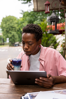 Teacher working outdoors